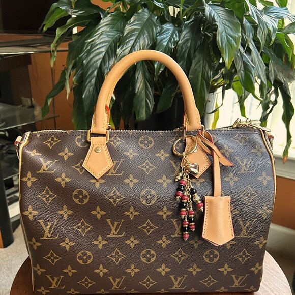 Beaded Bag Charm Red Black Gold Tone - Picture 6 of 10